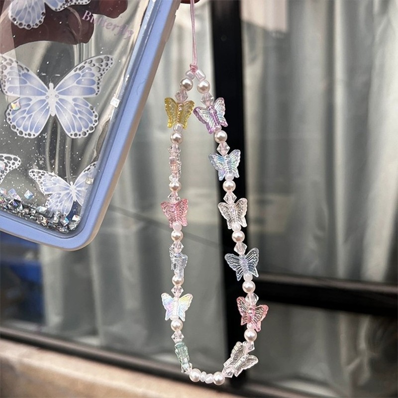 Pha lê Bướm Điện thoại Vòng đeo điện thoại Dây buộc Airpods Dây buộc Chìa khóa Dây buộc Điện thoại Trang trí Ngăn-BA | BigBuy360 - bigbuy360.vn