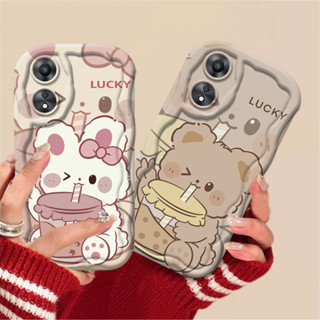 Ốp lưng hp Oppo A18 A38 A78 A58 4G A17 A17k A16 A5s A12 A9 A3S A54 A1K A7 A77s A57 A92 A31 A53 Reno 8T 5F Trà Sữa Bunny TPU Vỏ Điện Thoại HOSTR