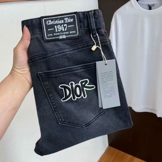 Dior Thương Hiệu Hợp Thời Trang Quần Jean Cao Cấp Cho Nam Mùa Thu Đông Phong Cách Mới Tay Nghề Nặng Giặt Quần Jean Châu Âu Cao Cấp Có Chân Nhỏ