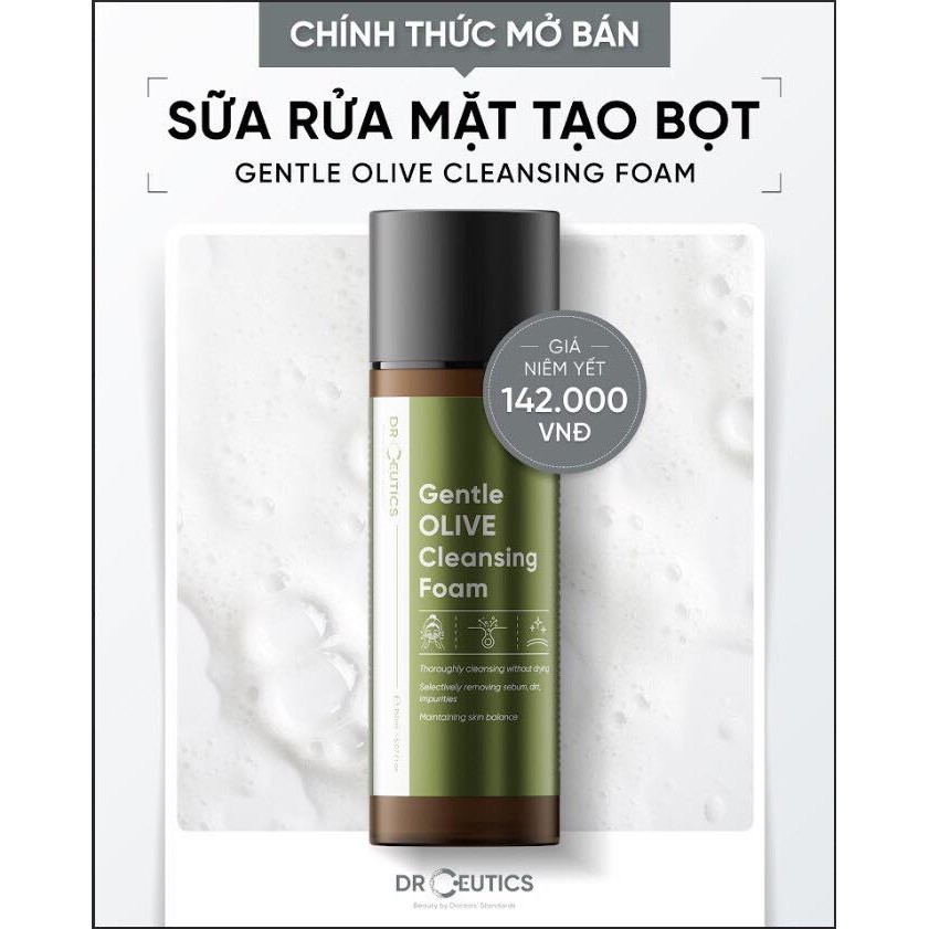 Ảnh 4 của Sữa rửa mặt Drceutics GENTLE OLIVE CLEANSING FOAM làm sạch sâu mà dịu nhẹ cho mọi loại da