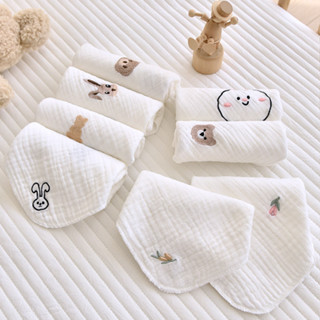   4 khăn  Khăn nước bọt cho bé Khăn cotton cho bé Khăn gạc cho bé Loại A Chất liệu khăn tay cho bé Khăn mặt cho bé 