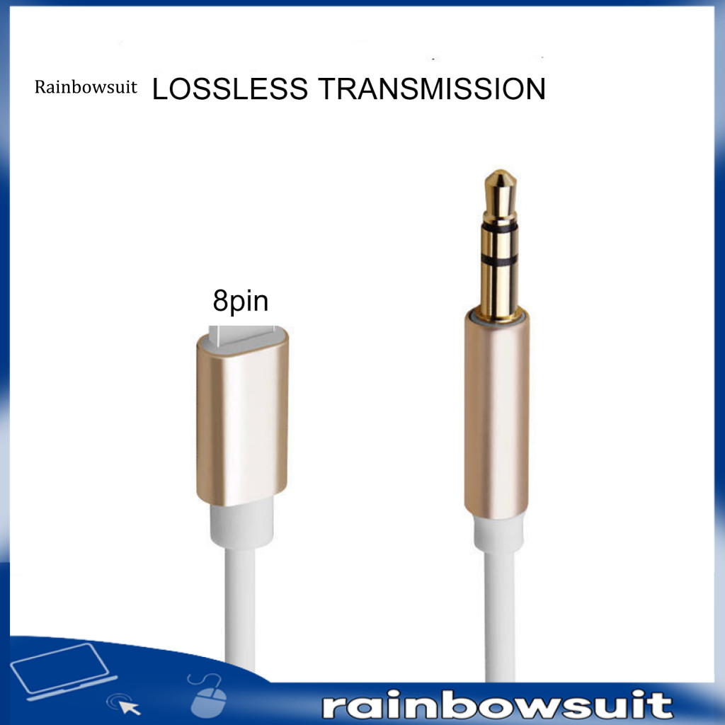 [RB] Bộ chuyển đổi cáp độ trung thực cao Hợp kim nhôm Cáp Aux ô tô 8Pin sang 35mm cho iPhone XS / XR