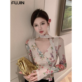 FUJIN áo phông áo thun nữ croptop baby tee Xu hướng Minimalist Cổ điển Korean WTX2420526 7Z240217