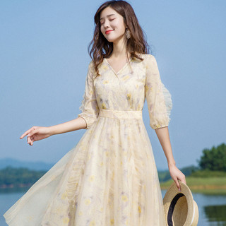 Mùa Xuân Mùa Hè Phong Cách Mới Nhẹ Nhàng Sang Trọng Cao Cấp Đầm Xuân Hè Phong Cách Mới Nữ Cao Cấp Nẹp Rộng Ngọt Ngào Dài Ôm Hơn Nhìn Cao Cấp @