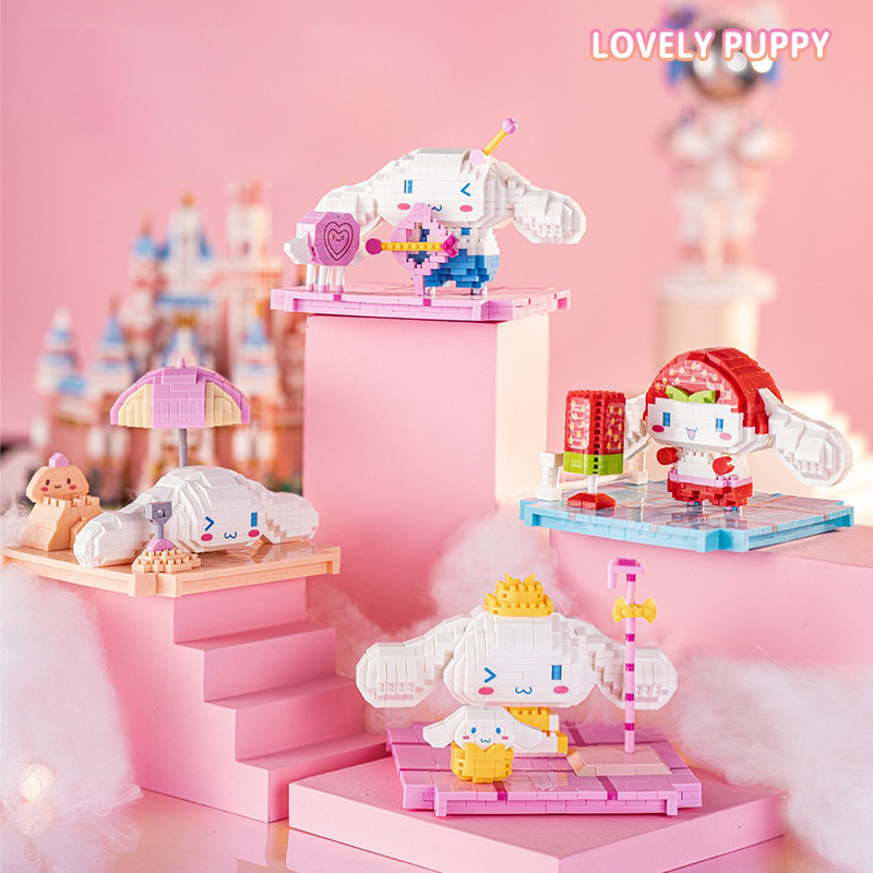 Mô hình lắp ráp Cinnamoroll đáng yêu-đồ chơi Trang trí đồ tạo hình bàn-Một món quà cho một cô gái