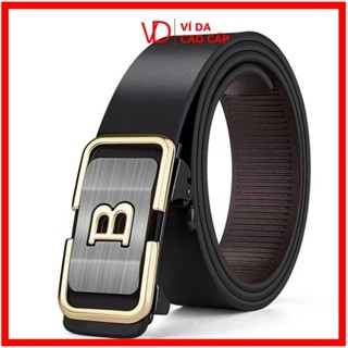 Thắt Lưng Nam Da Cao Cấp, Dây Lưng Nam Mặt Khóa Tự Động và Sang Trọng, Nịt Nam chữ B TLB01 [VD Luxury_Ví Da Cao Cấp]