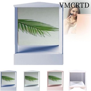 VMCRTD Gương không đảo chiều, Gương để bàn hình chữ nhật màu trắng vuông, Gương phản chiếu trang điểm đích thực nâng cao độc đáo dành cho nữ
