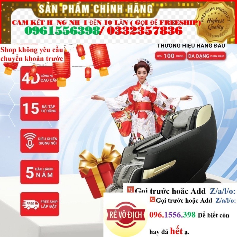 Ghế massage toàn thân Okinawa OS-950 4D+, trị liệu , điều khiển giọg nói - <>