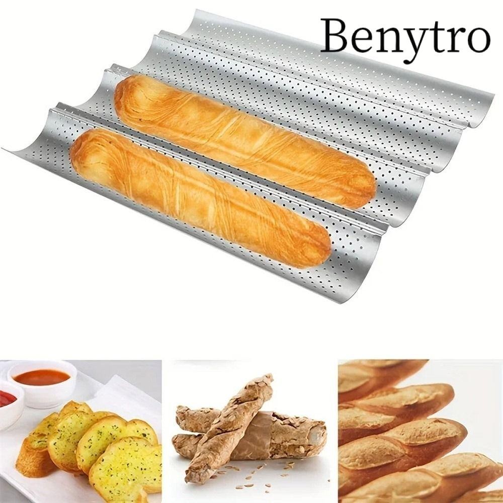 Khay Nướng Bánh Baguette, Khuôn Nướng Sóng Baguette, Dụng Cụ Nướng Bánh Mì Pháp Bánh Mì Nướng 2 / 4 Rãnh Baguette Chảo