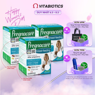 Combo 3 Hộp Viên Uống Cho Phụ Nữ Cho Con Bú Vitabiotics PREGNACARE Breast-feeding Bổ Sung Dinh Dưỡng