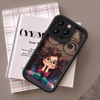Ốp điện thoại hình tròn dễ thương cho bé gái tóc xoăn Thích hợp cho IPhone 11 1213 Pro MAX X XR XS MAX Apple 7 Plus 8 Plus IPhone 14 15 Pro Tùy chỉnh cá tính chống rơi