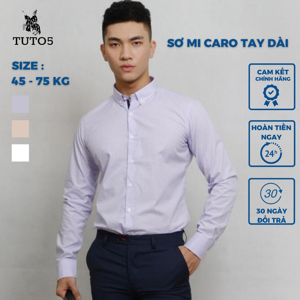 Áo sơ mi kẻ caro nam TUTO5 Menswear tay dài công sở cao cấp đẹp Slim fit Button Down Shirt trẻ trung, cá tính TRISTAN462