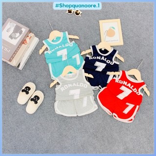 Bộ ba lỗ thể thao mặc hè cho bé trai từ 6-18kg, bộ ba lỗ cotton thấm hút mồ hôi cực đẹp