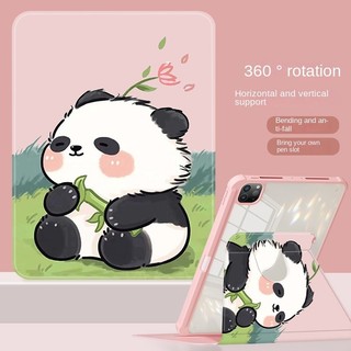 【 360 ° Xoay 】 Thích hợp cho iPad Air4 Air5 10.9 máy sấy tóc hoạt hình gấu trúc iPad 10 2022 2021 Pro11 vỏ cứng acrylic chống rơi iPad Air3 2017 có khe cắm bút Vỏ bảo vệ iPad