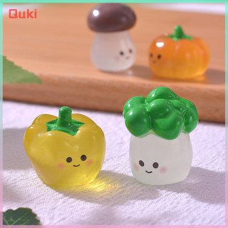 [Quki] 1Pc Dạ Quang Rau Vật Trang Trí Hoạt Hình Bí Ngô Nấm Thổ Cẩm Búp Bê Cà Chua Micro Phong Cảnh Nhà Búp Bê Đồ Chơi Thu Nhỏ Tốt