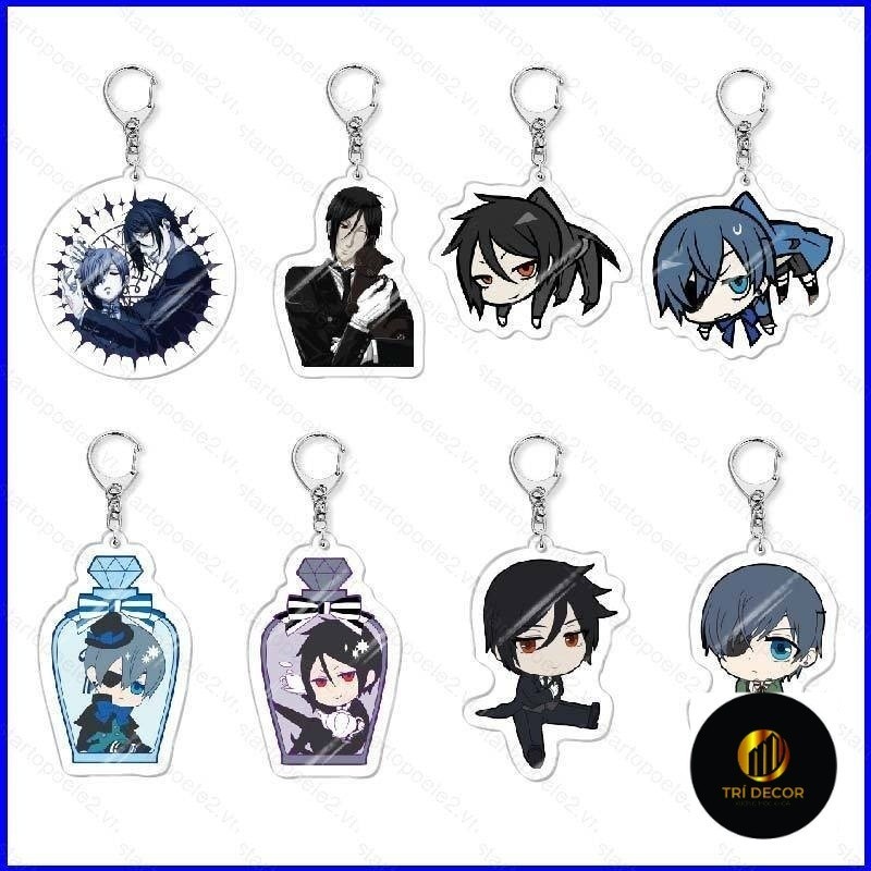 Móc Khóa Acrylic Hình Black Butler Sebastian Michaelis Ciel Phantomhive