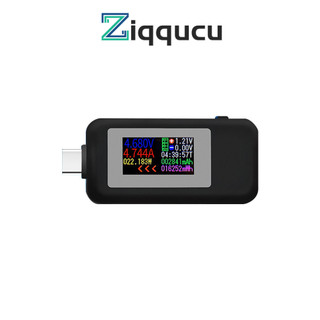 Máy kiểm tra đồng hồ đo công suất ZIQCU Type-c Máy kiểm tra hai chiều Màn hình màu USB Bàn kiểm tra dòng điện và điện áp USB