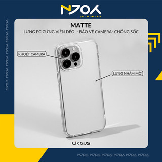 Ốp Nhám Mờ Likgus Chống Vân Tay Bảo Vệ Camera Cho Điện Thoại iPhone 16 Pro Max 15 14 13 12