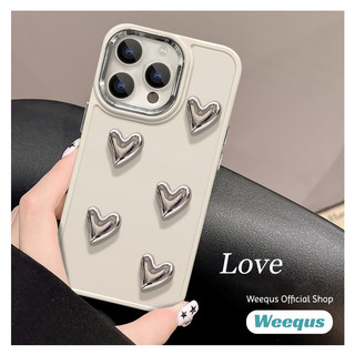 Ốp Lưng Trái Tim Tình Yêu 3D Mạ Điện Cho iPhone 15 Plus 15 ProMax 14 Pro Max 13 12 11 XS Max X XR Ốp Lưng