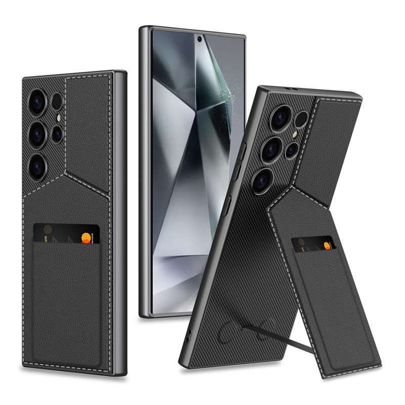 Dành Cho Samsung Galaxy S24 S23 Ultra Ốp Lưng GKK Business Da Trơn Thẻ Flip Stand Cover Có Khe Cắm Thẻ