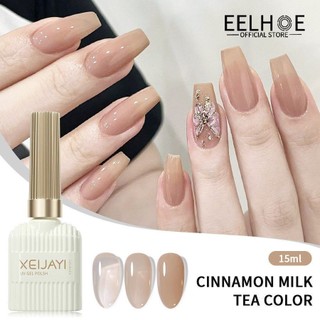 EELHOE Xeijayi Ice Permeating Nail Polish Gel Trà đá Keo màu trần được chải và sơn keo Cơ bản đa năng cho keo dán móng trị liệu bằng ánh sáng, được sử dụng trong các tiệm làm móng