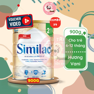 Combo 4 lon sữa similac 2 abbott lon 900g dinh dưỡng 5g dành cho bé từ 6-12 tháng tuổi.