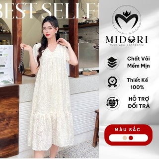 Đầm babydoll dáng suông dài Bigsize thiết kế cổ V dài quá Gối mặc đi làm đi tiệc thoải mái