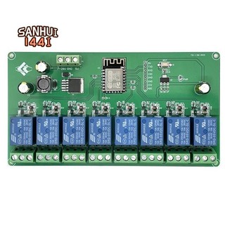 Esp8266 wifi 8 kênh relay module esp-12f ban phát triển nguồn điện 5v / 7-28v mô đun wifi không dây
