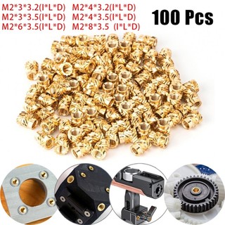 【Instock】Copper Threaded Threaded Insert Accessories Knurled M2 Nut Thread 100PCS