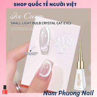 XEIJIAYI Mắt mèo kim cương bạc loại mới không ánh đen chai 10ml