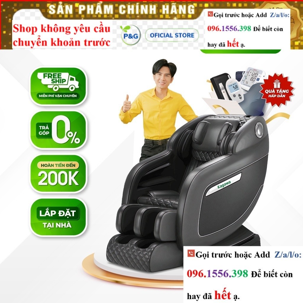 Ghế massage toàn thân Kagawa K25 - Đen, 720x1420x1000mm, 55kg