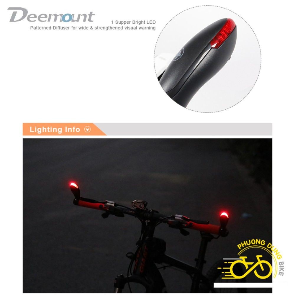 Cặp sừng trâu xe đạp tích hợp đèn led DEEMOUNT