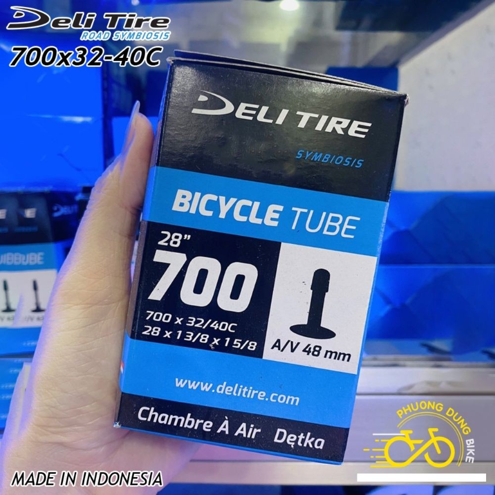 Ruột (Săm) xe đạp Deli Tire 700x32-40C 48mm VAN MỸ - VAN XE MÁY
