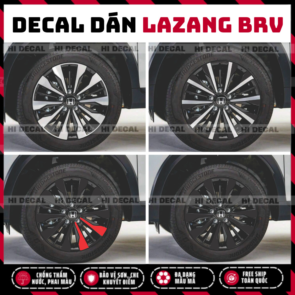 Tem dán mâm BRV, Decal lazang BRV trang trí tạo điểm nhấn