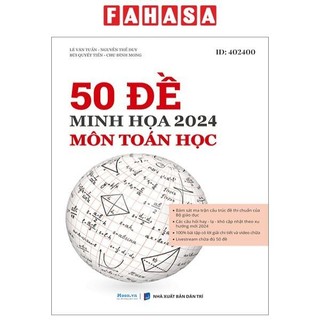 Sách 50 đề minh họa 2024 - môn toán học