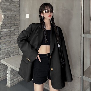Oversize Đơn Giản Rời Preppy Phong Cách Phác Thảo Blazer Nữ Xuân Thu Phong Cách Mới Phù Hợp Với Nữ