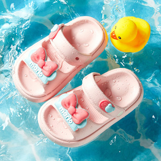 Dép sandal màu hồng Mario Bow vui vẻ dành cho nữ dép trung tâm mua sắm thông thường dành cho nữ