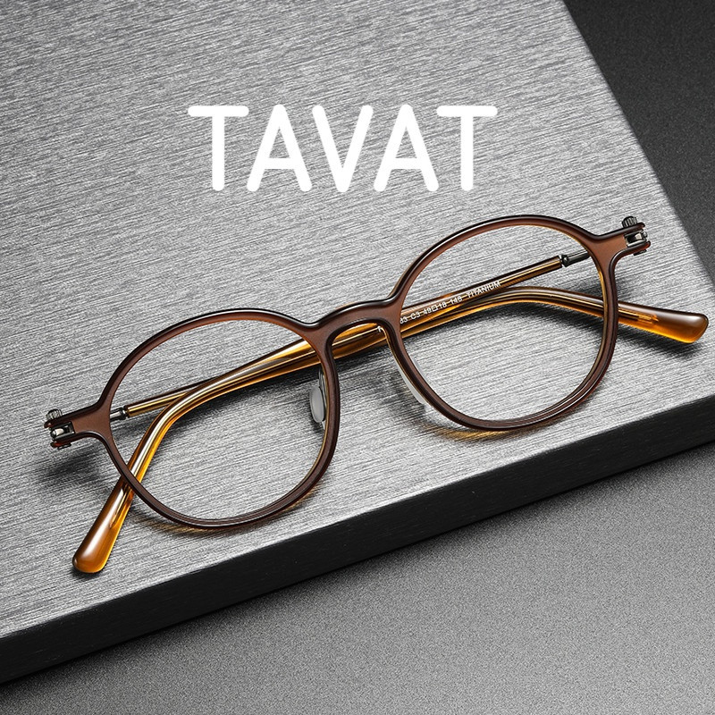 [Kính TOTU] Tavat Cùng Phong Cách Khung Kính Titan Nguyên Chất Phong Cách Mới Khung Kính Khung Tròn 