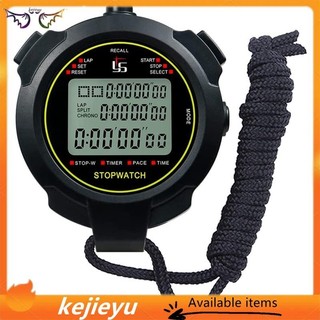 Đồng hồ bấm giờ thể thao kỹ thuật số, Đồng hồ bấm giờ đếm ngược 10Lap / Split Memory, Đồng hồ 12 / 24 giờ chống nước màn hình lớn