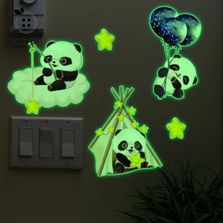  3 Cái   bộ Nhãn Dán Công Tắc Dạ Quang Đề Can Bóng Bay Gấu Trúc Ngôi Sao Bóng Bay Dễ Thương Dạ Quang 3D Phát Sáng Trong Bóng Tối Gấu Trúc Dán Tường Công Tắc Trang Trí 