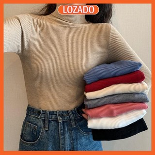 Áo len nữ cổ lọ lozado áo len dài tay lông cừu dày dặn hàng quảng châu - a556