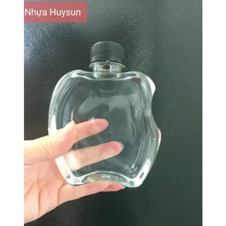 (Set 30-50-100) Chai Nhựa Hình Táo 330ml Đựng Trà Sữa Đã Kèm Nắp fi30. Nhựa Huysun
