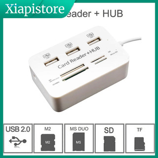 [Xiapistore] Đầu đọc thẻ Plug play Đầu đọc thẻ đa cổng Đầu đọc thẻ nhớ Usb đa năng Trình cắm và chạy tốc độ cao Kích thước nhỏ gọn Không cần trình điều khiển Sự lựa chọn của người mua Đông Nam Á