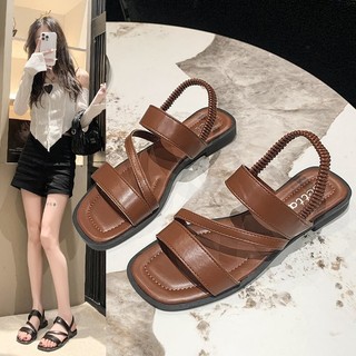 Giày sandal đế phẳng mũi vuông dành cho nữ gót phẳng 35-41