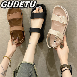 Bonnie Cathy  Dép nữ mới phẳng phiên bản Hàn Quốc thời trang mặc thường ngày dây đeo bãi biển dép velcro