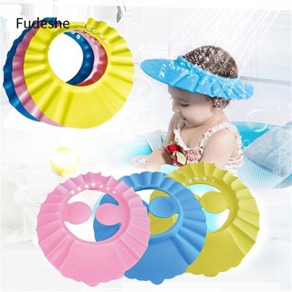 Fudeshe Mũ Tắm Cho Bé Trai Bé Gái Thời Trang Di Động Chống Thấm Nước Có Thể Điều Chỉnh Rửa Tóc Lá Chắn