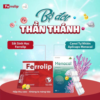 Bộ đôi sắt Ferrolip và canxi Menacal tảo biển cho phụ nữ mang thai và cho con bú - Hàng chính hãng