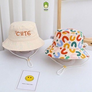Mũ Cho Bé Gái, Bé Trai KIMCHIBABY In Chữ Cute, Nón Vành Cho Bé Từ 2 Đến 6 Tuổi Phong Cách Hàn Quốc MU02