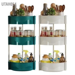 Utah054 Kệ đựng gia vị xoay ba lớp Hộp lưu trữ đa chức năng cho nhà bếp để nấu ăn