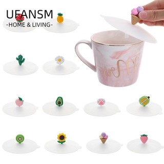 UFANSM đậy cốc cà phê/ trà bằng silicon tái sử dụng được chống bụi chống rò rỉ dễ thương